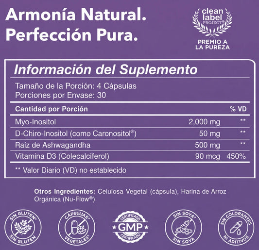 Myo & D-Chiro Inositol 40:1 – Apoyo para Fertilidad, Hormonas y Bienestar