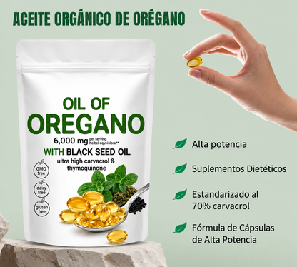 Aceite de Orégano 6000mg con Comino Negro